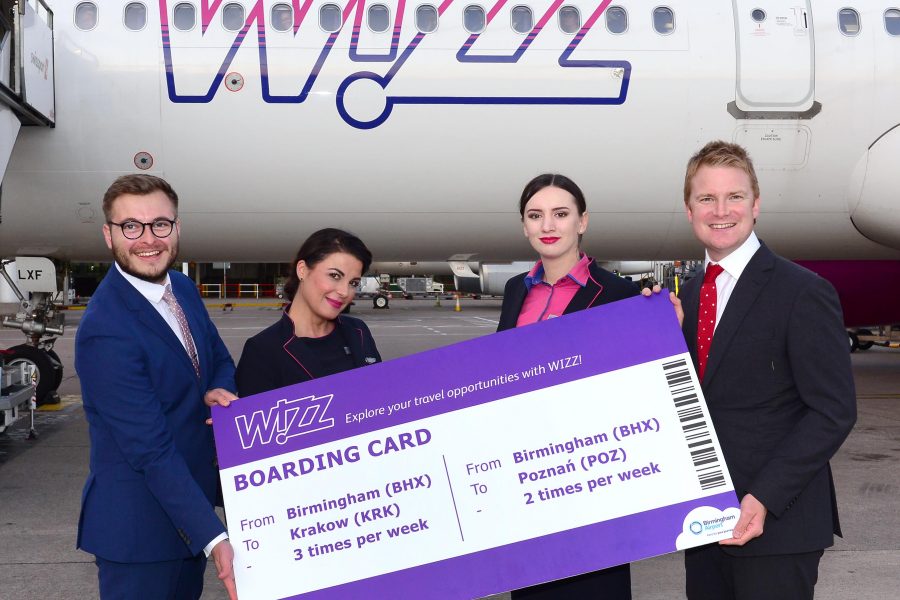 WIZZ AIR LAUNCHES FLIGHTS TO KRAKOW & POZNAN FROM BIRMINGHAM AIRPORT